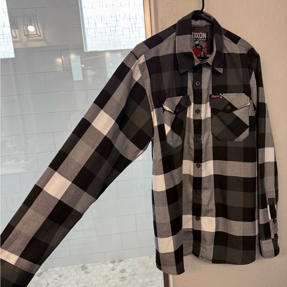 DIXXON Black and Gray Plaid Casual Button Down Shirt - Picture 3 of 3